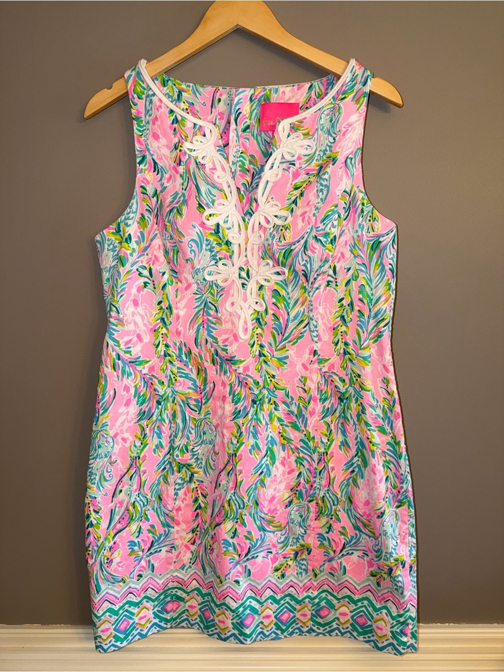 Lilly Pulitzer Mila Shift Dress | Pink & Teal | Size 14 - Picture 5 of 11
